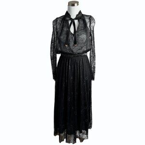 House of Balfour Black Lace Dress Womens S Gothic Witchy Victorian Lolita